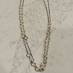 David Yurman Vintage Pearl & Sterling Necklace